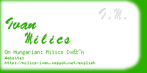 ivan milics business card